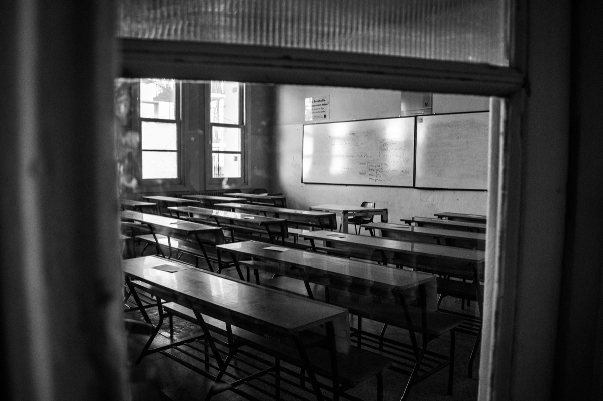 Universitätsvorlesung mit Whiteboard