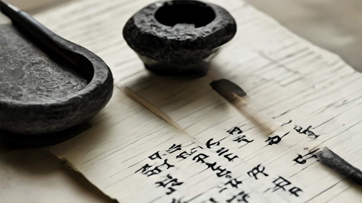 韓国書道筆と墨、漢字書き方のための伝統的ツール。