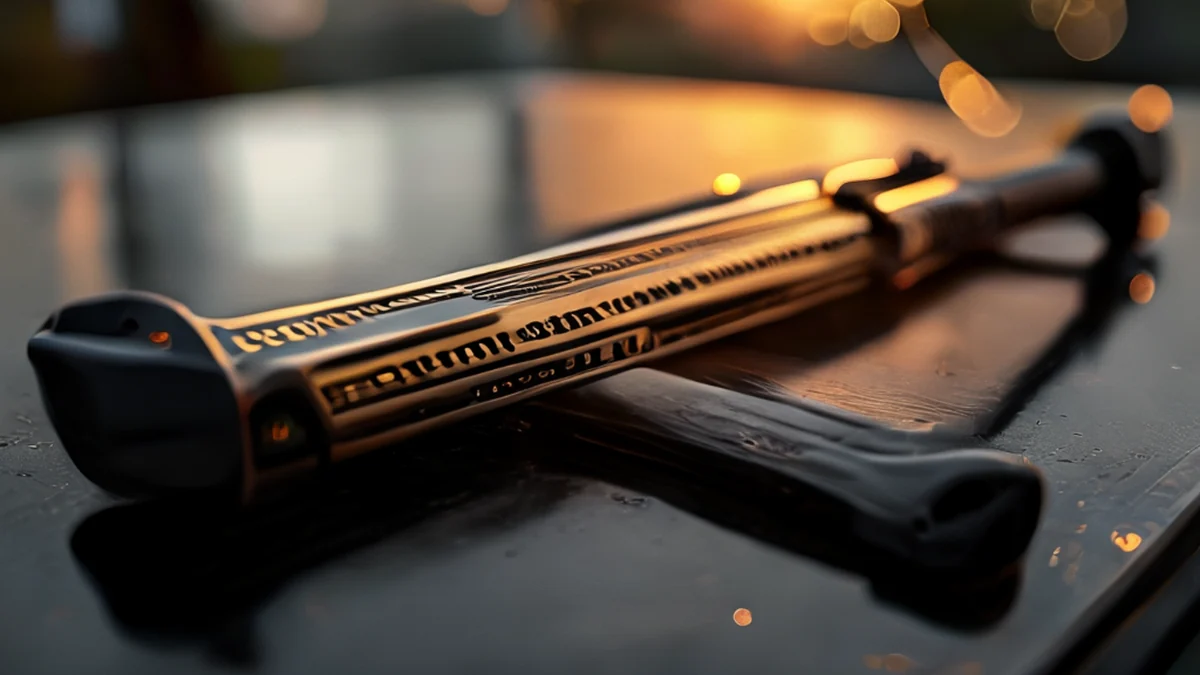 Carbine-schijfmechanisme met aanpassbare stoel en achterzicht.