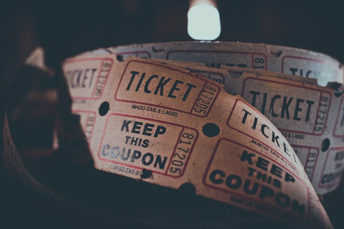 ticket, coupon, admission, carnival, circus, concert, entertainment, event, fare, movie, roll, show, theater, cinema, closeup, ticket, ticket, event, movie, mov